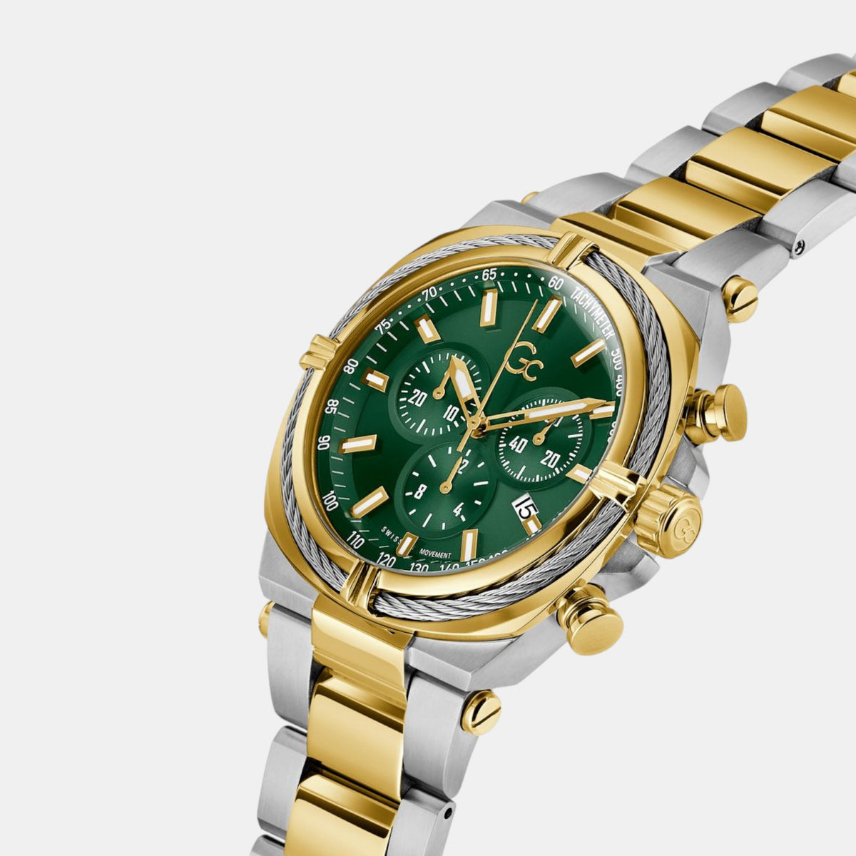 Ironclass Men Quartz Green Dial Chronograph Stainless Steel Watch Z32005G9