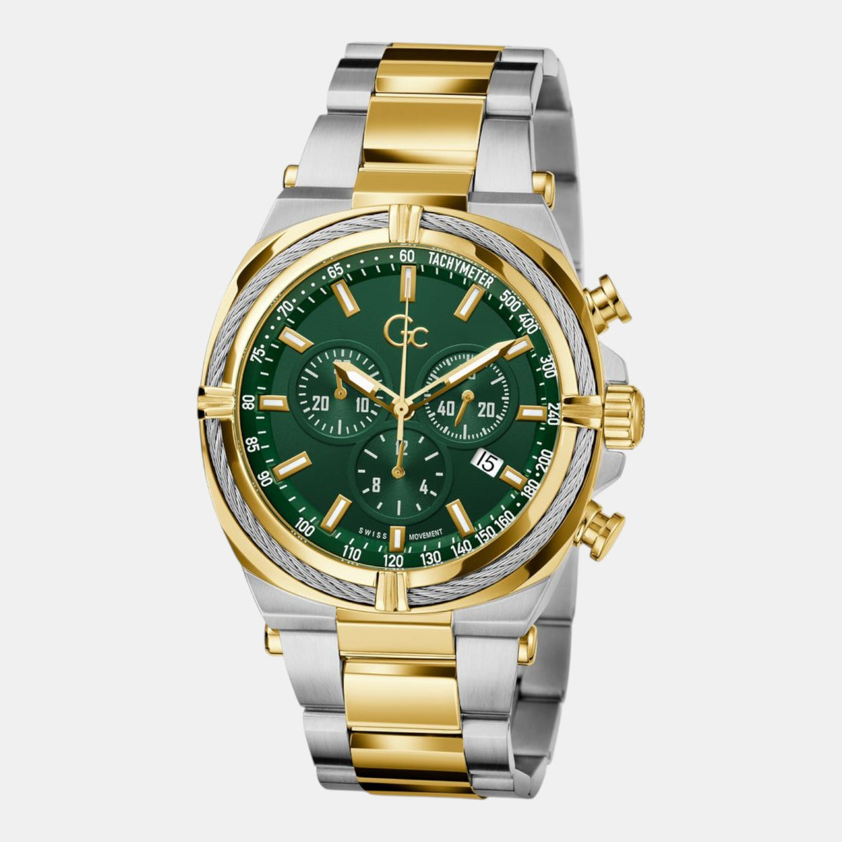 Ironclass Men Quartz Green Dial Chronograph Stainless Steel Watch Z32005G9