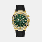 Gc Sportchic Men Quartz Green Dial Chronograph Silicone Watch Z32006G9