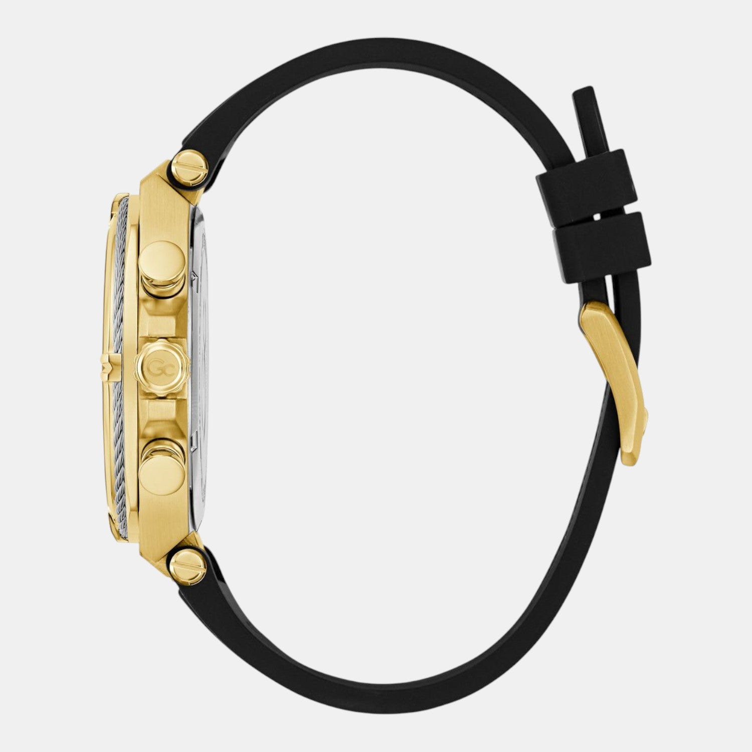 Gc Sportchic Men Quartz Green Dial Chronograph Silicone Watch Z32006G9