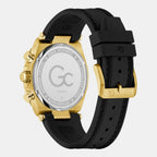 Gc Sportchic Men Quartz Green Dial Chronograph Silicone Watch Z32006G9