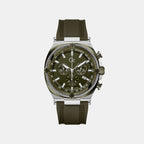 Sportchic Men Quartz Green Dial Chronograph Silicone Watch Z32008G9