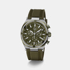 Sportchic Men Quartz Green Dial Chronograph Silicone Watch Z32008G9