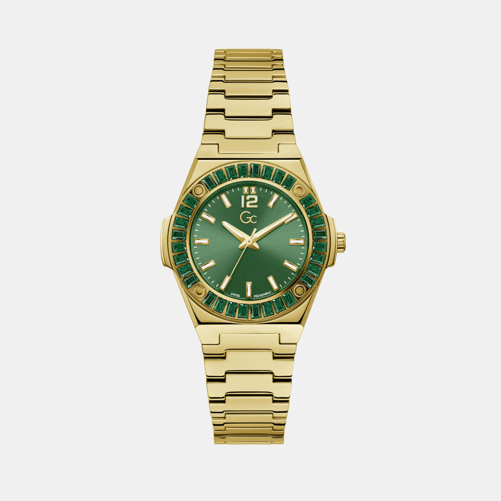 Idol Women Quartz Green Dial Analog Stainless Steel Watch Z34002L9MF