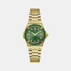 Idol Women Quartz Green Dial Analog Stainless Steel Watch Z34002L9MF