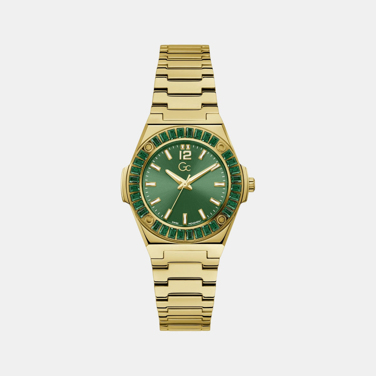 Idol Women Quartz Green Dial Analog Stainless Steel Watch Z34002L9MF