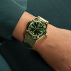 Idol Women Quartz Green Dial Analog Stainless Steel Watch Z34002L9MF