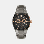 Fiber Men Quartz Black Dial Chronograph Stainless Steel Watch Z37002G2MF