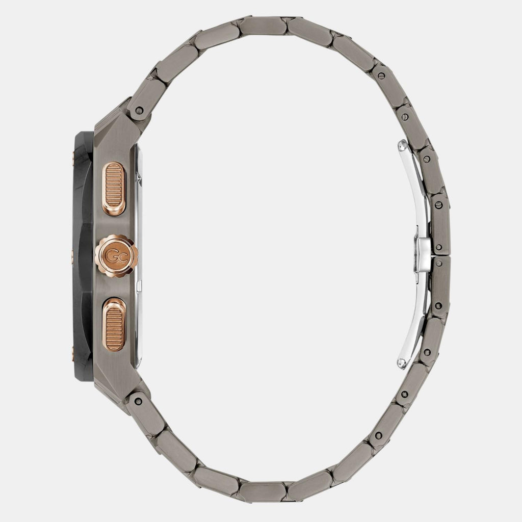 Fiber Men Quartz Black Dial Chronograph Stainless Steel Watch Z37002G2MF