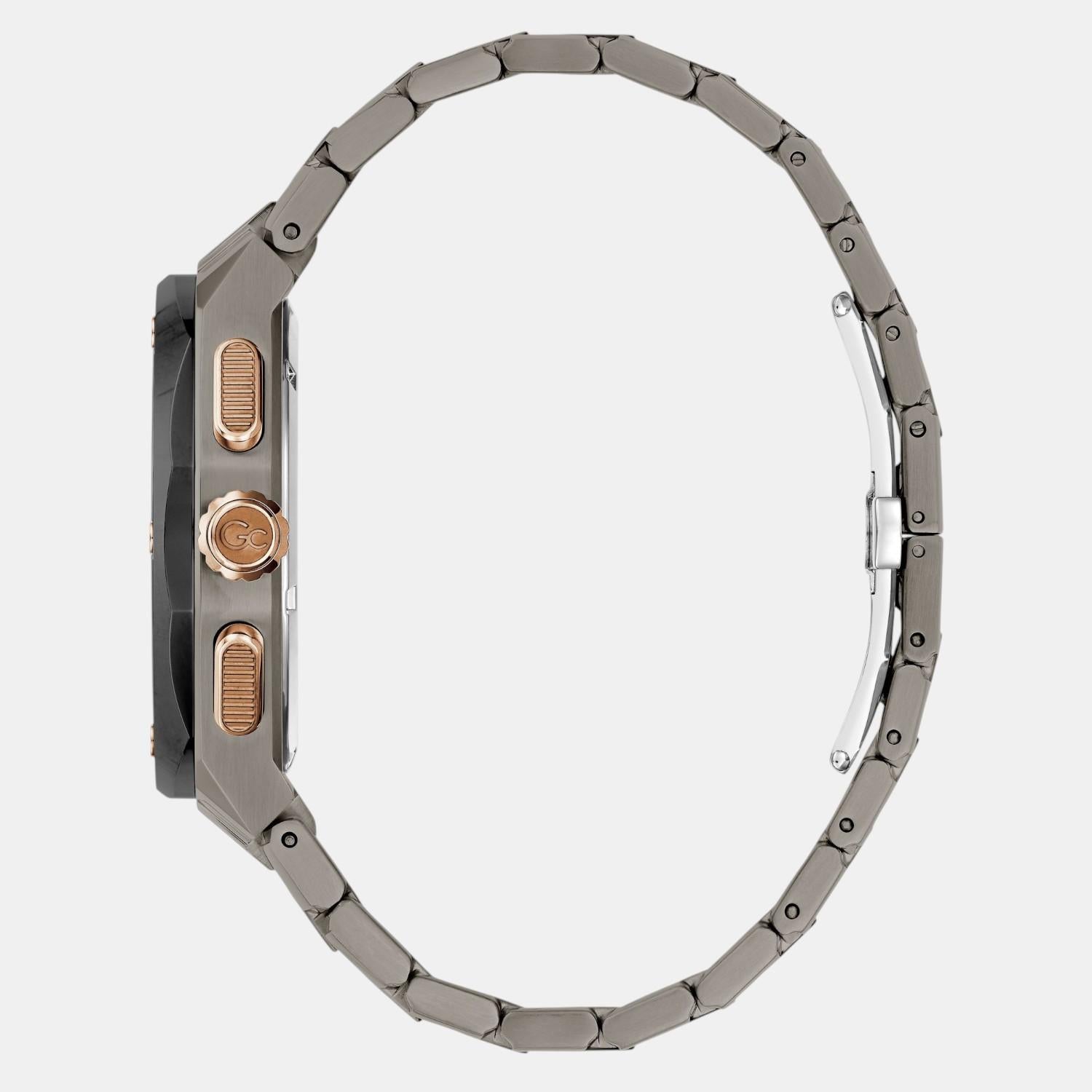 Fiber Men Quartz Black Dial Chronograph Stainless Steel Watch Z37002G2MF