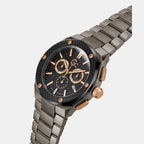 Fiber Men Quartz Black Dial Chronograph Stainless Steel Watch Z37002G2MF