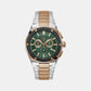 Fiber Men Quartz Green Dial Chronograph Stainless Steel Watch Z37003G3MF