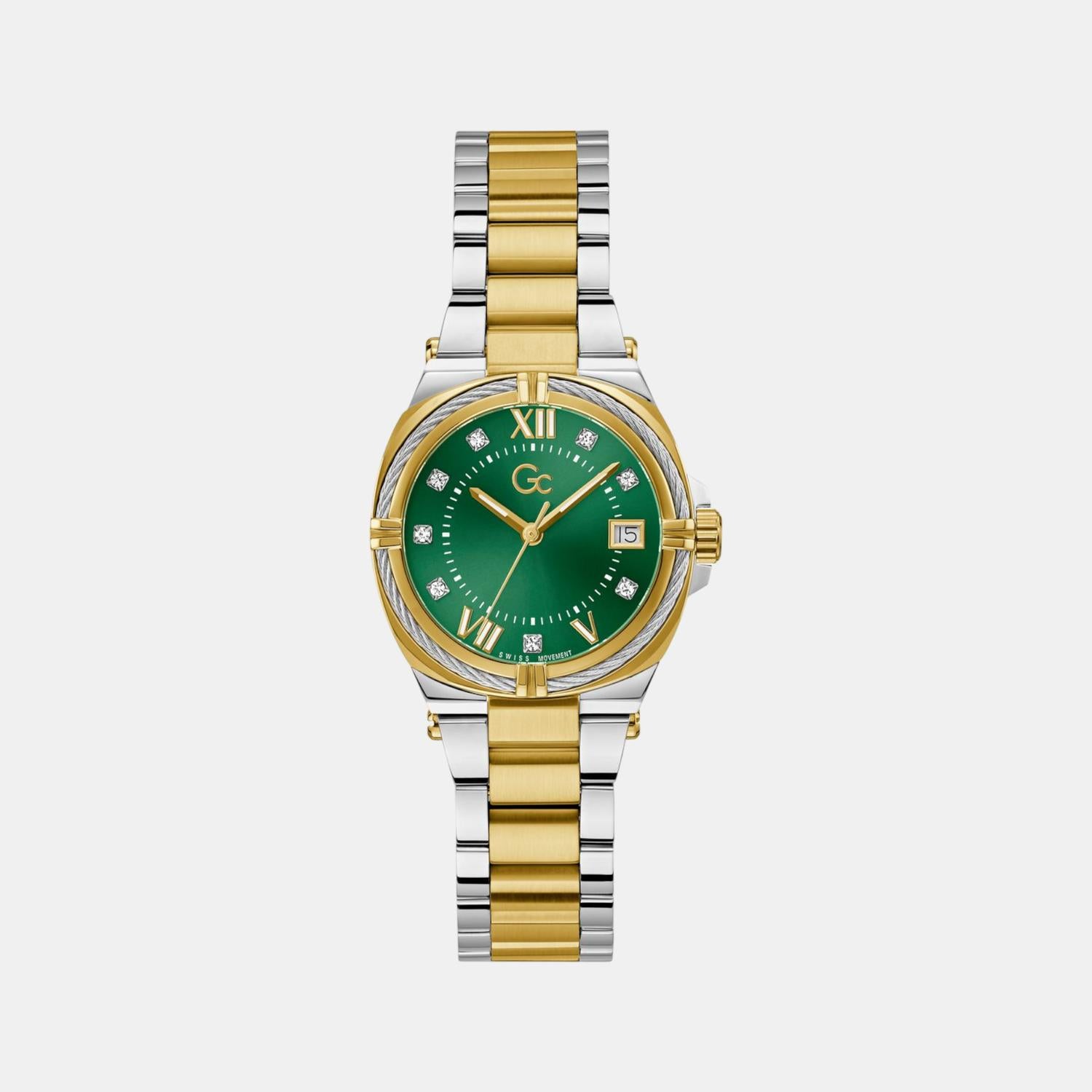 Iron Class Women Quartz Green Dial Analog Stainless Steel Watch Z43002L1MF