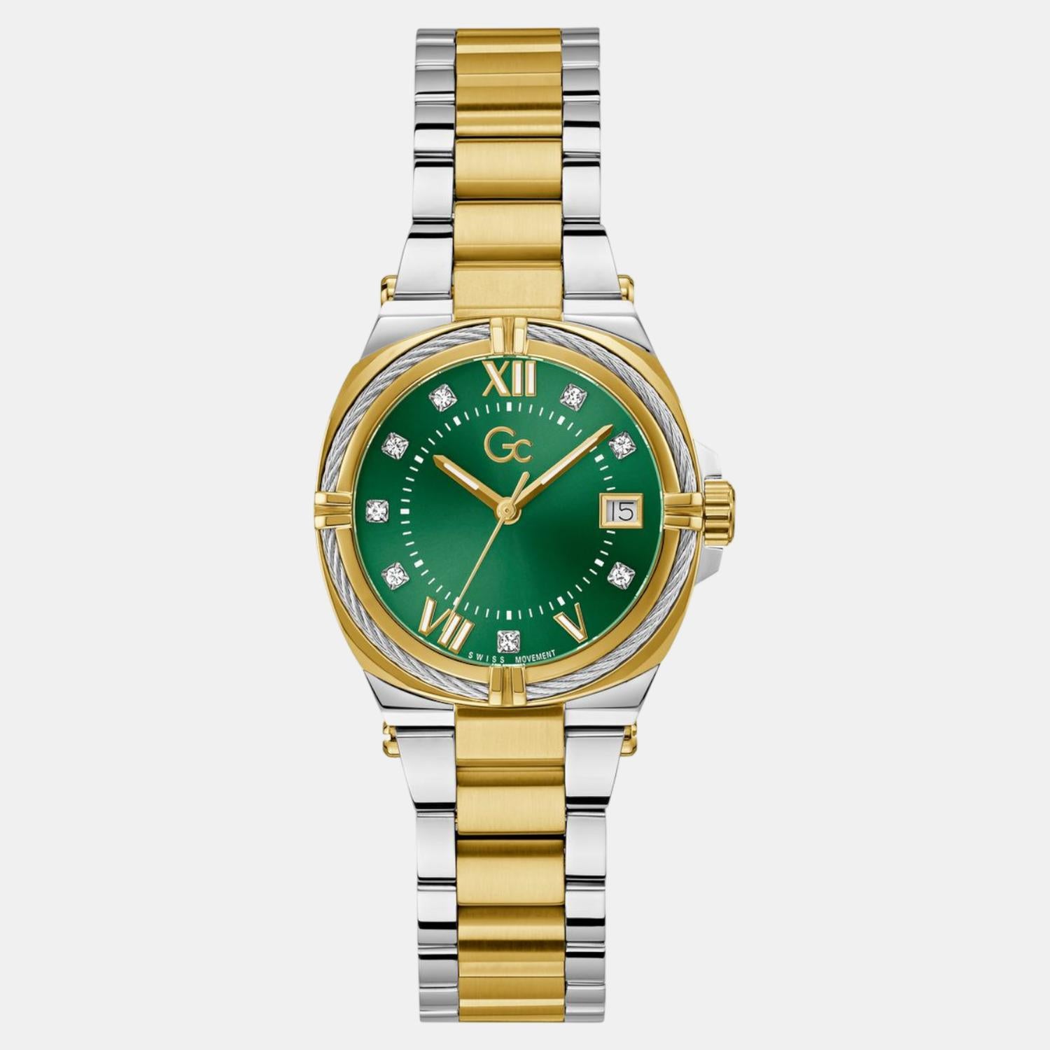Iron Class Women Quartz Green Dial Analog Stainless Steel Watch Z43002L1MF