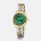 Flair Coussin Lady Women Quartz Green Dial Analog Stainless Steel Watch Z44002L9MF