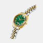 Flair Coussin Lady Women Quartz Green Dial Analog Stainless Steel Watch Z44002L9MF