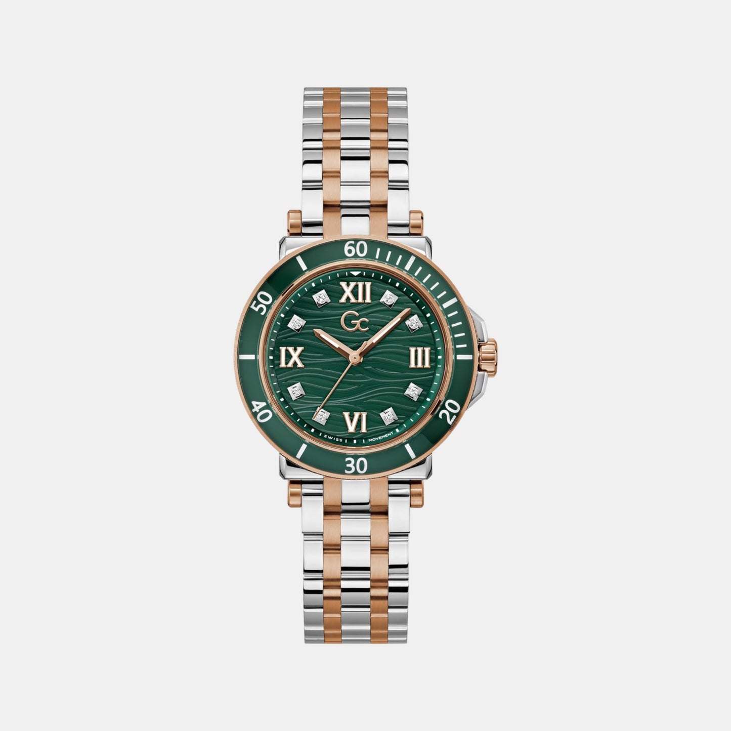 One Sport Lady Women Quartz Green Dial Analog Stainless Steel Watch Z45001L9MF