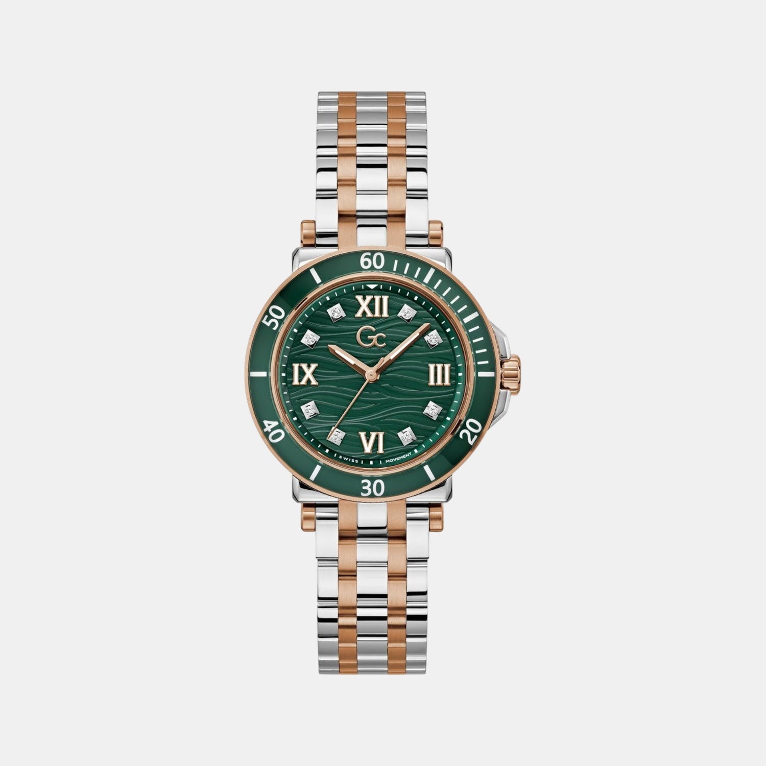 One Sport Lady Women Quartz Green Dial Analog Stainless Steel Watch Z45001L9MF