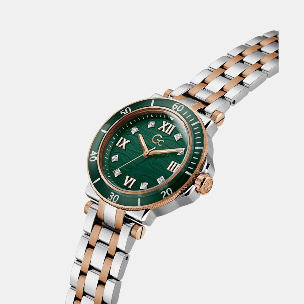 One Sport Lady Women Quartz Green Dial Analog Stainless Steel Watch Z45001L9MF