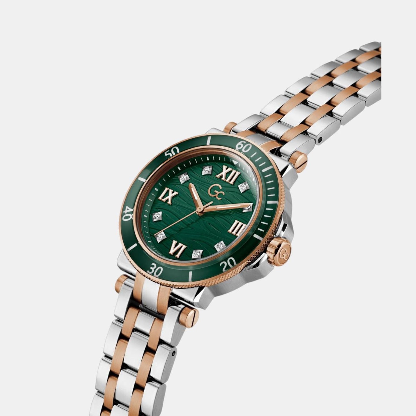 One Sport Lady Women Quartz Green Dial Analog Stainless Steel Watch Z45001L9MF