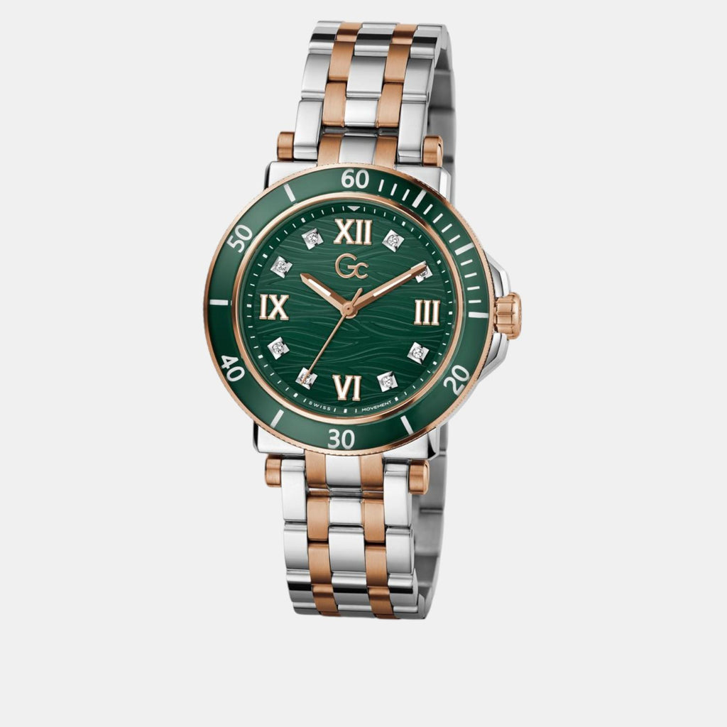 One Sport Lady Women Quartz Green Dial Analog Stainless Steel Watch Z45001L9MF