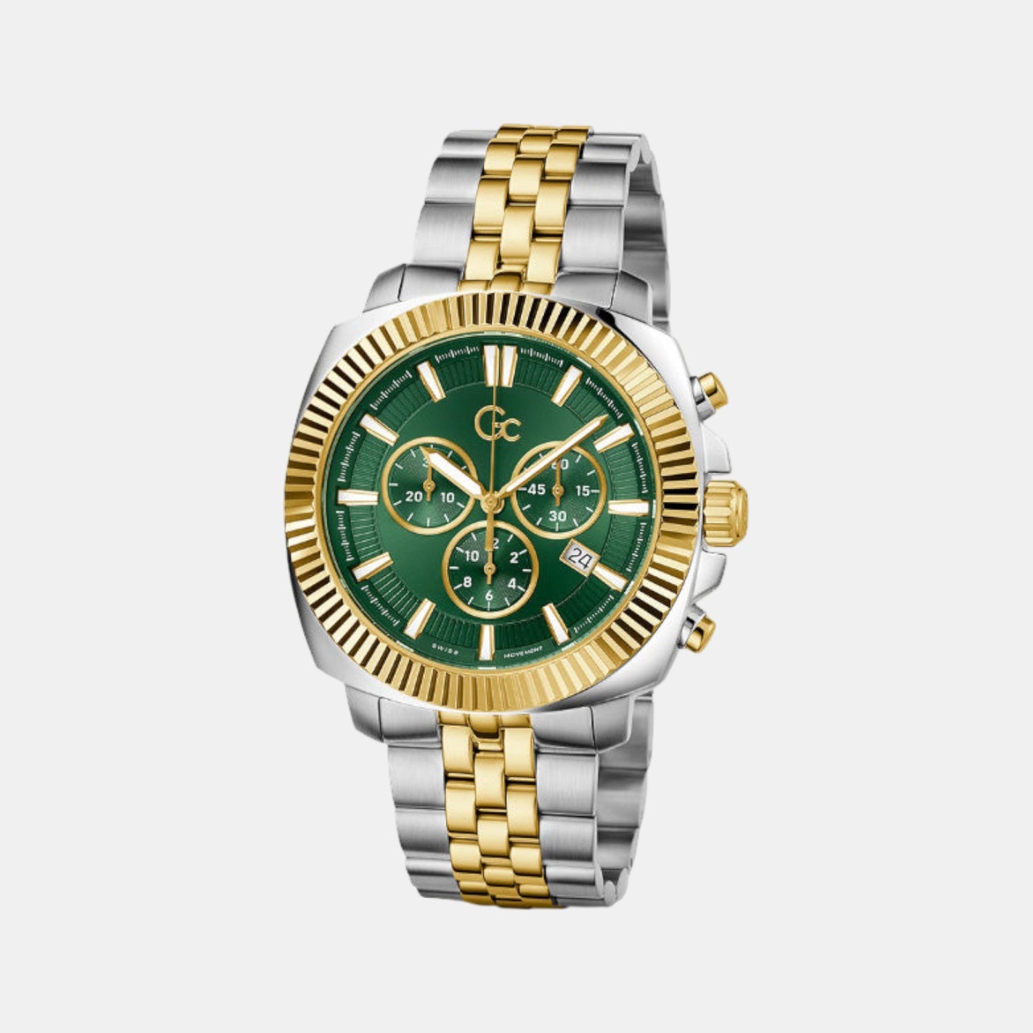 Flair Coussin Men Quartz Green Dial Chronograph Stainless Steel Watch Z46002G9MF