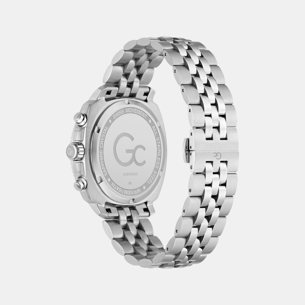 Gc Dress Men Quartz Black Dial Chronograph Stainless Steel Watch Z46006G2