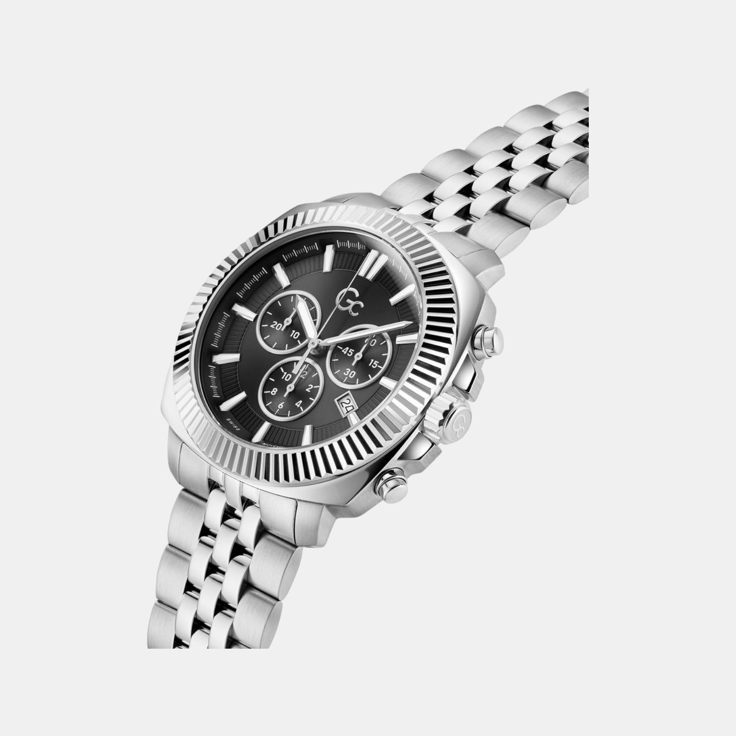 Dress Men Quartz Black Dial Chronograph Stainless Steel Watch Z46006G2