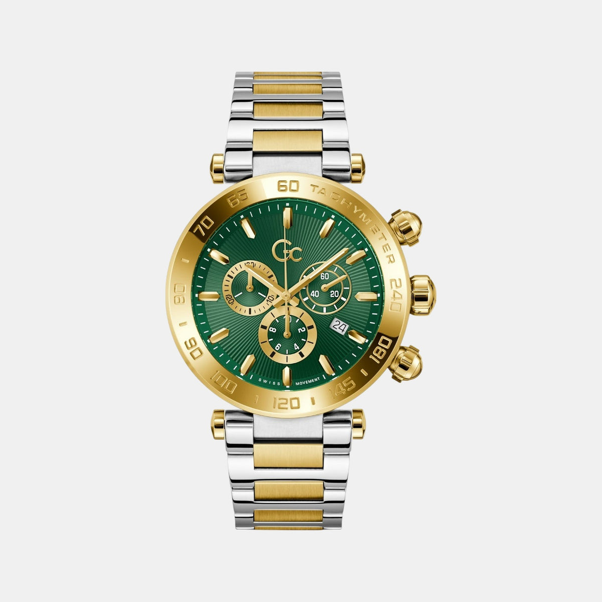 Select Men Quartz Green Dial Chronograph Stainless Steel Watch Z50004G9Mf