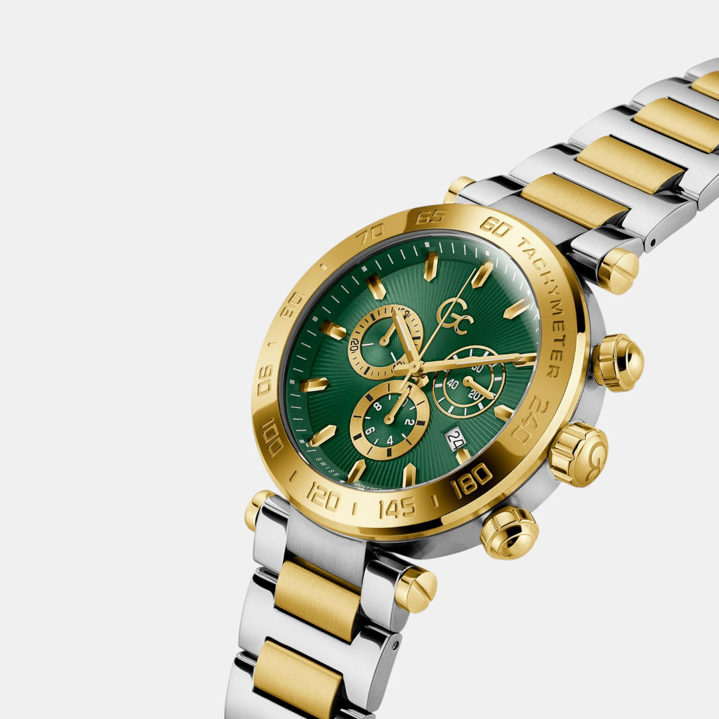 Select Men Quartz Green Dial Chronograph Stainless Steel Watch Z50004G9MF