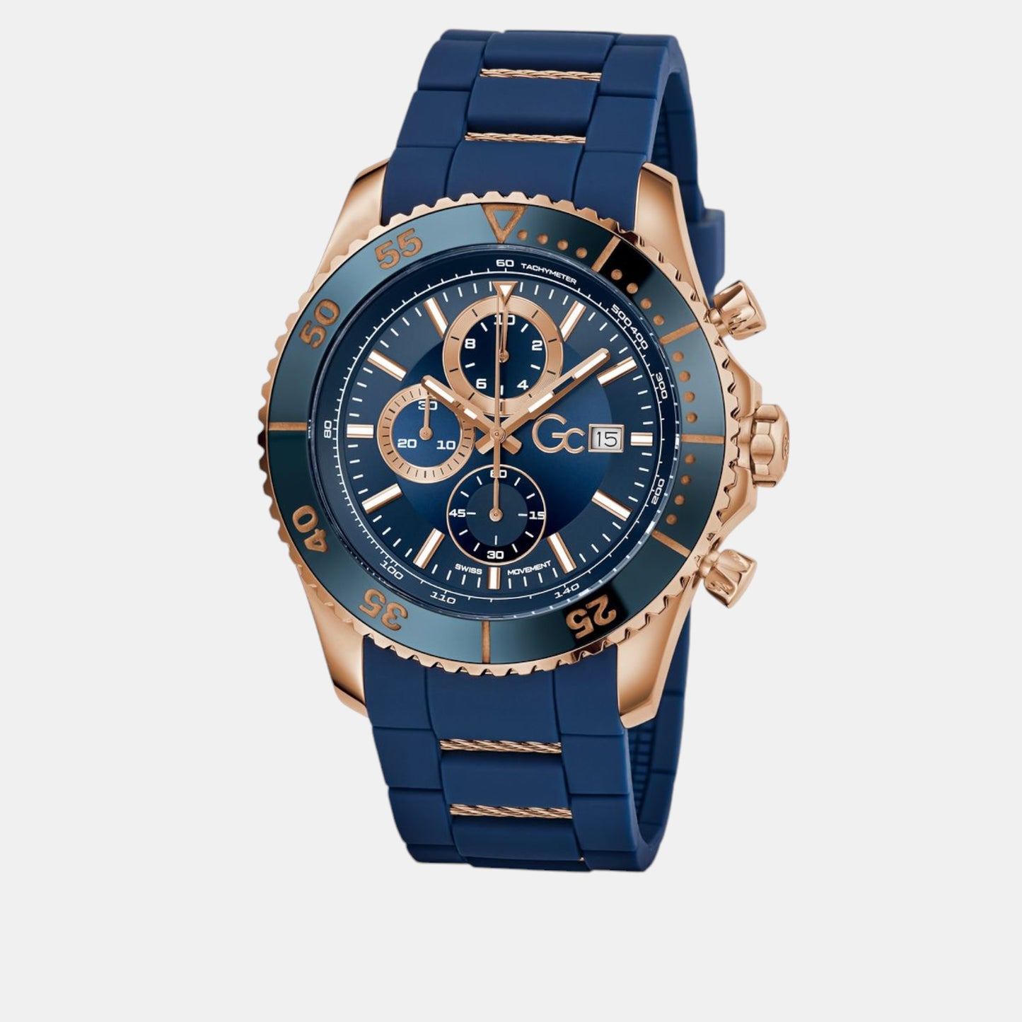 Sportchic Men Quartz Blue Dial Chronograph Silicone Watch Z51001G7MF