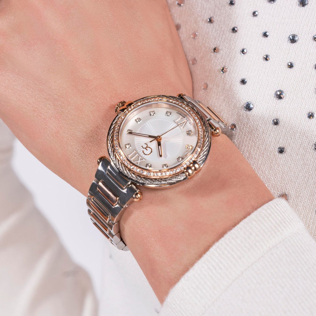 Vogue Cable Women Quartz White Dial Analog Stainless Steel Watch Z52001L1MF