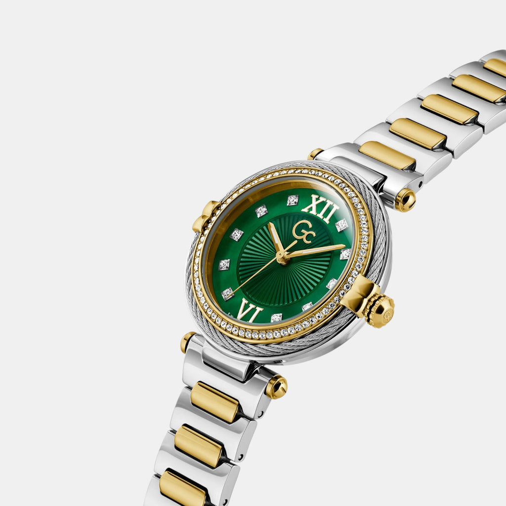 Vogue Cable Women Quartz Green Dial Analog Stainless Steel Watch Z52002L9MF