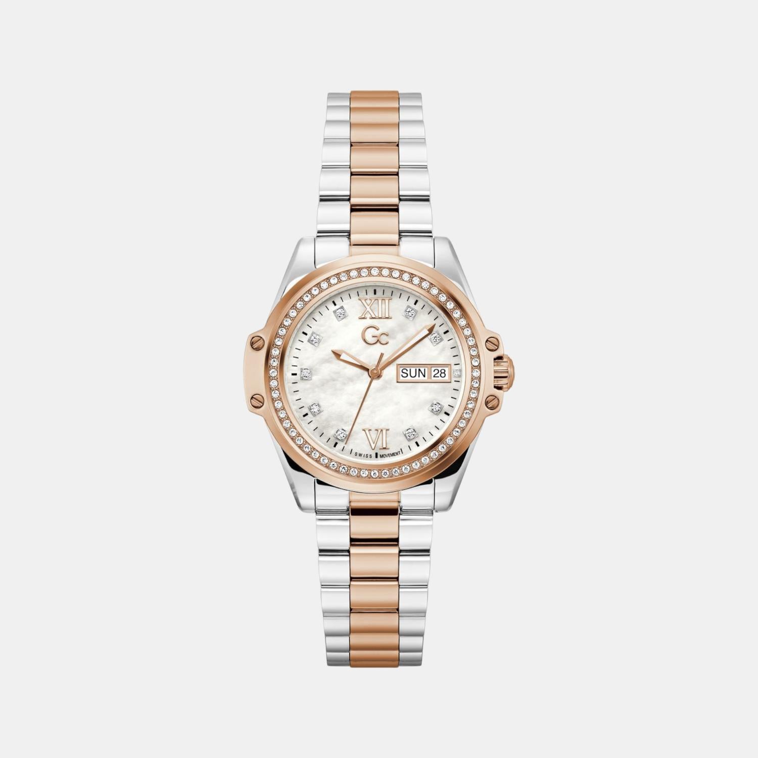 Bolt Men Quartz White Dial Analog Stainless Steel Watch Z53001L1