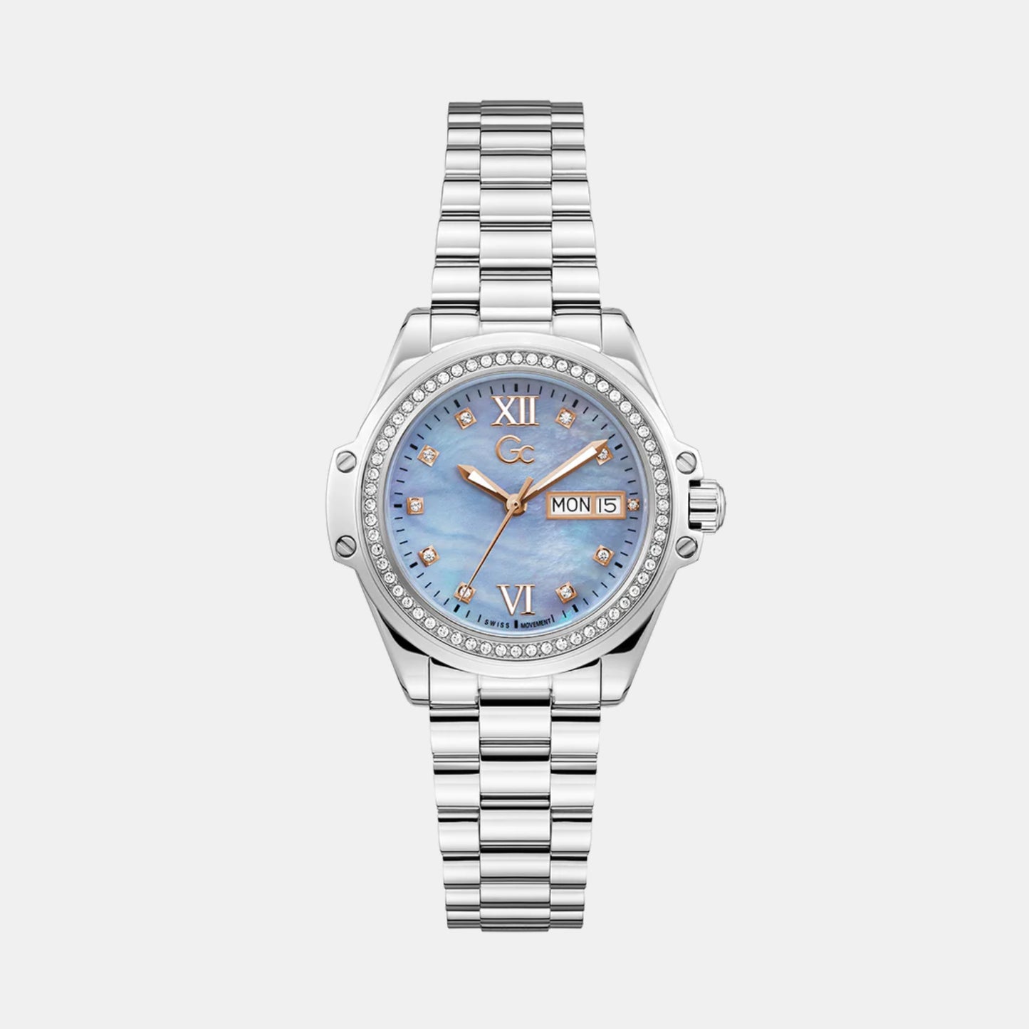 Bolt Women Quartz Blue Mother Of Pearl Dial Analog Stainless Steel Watch Z53003L7