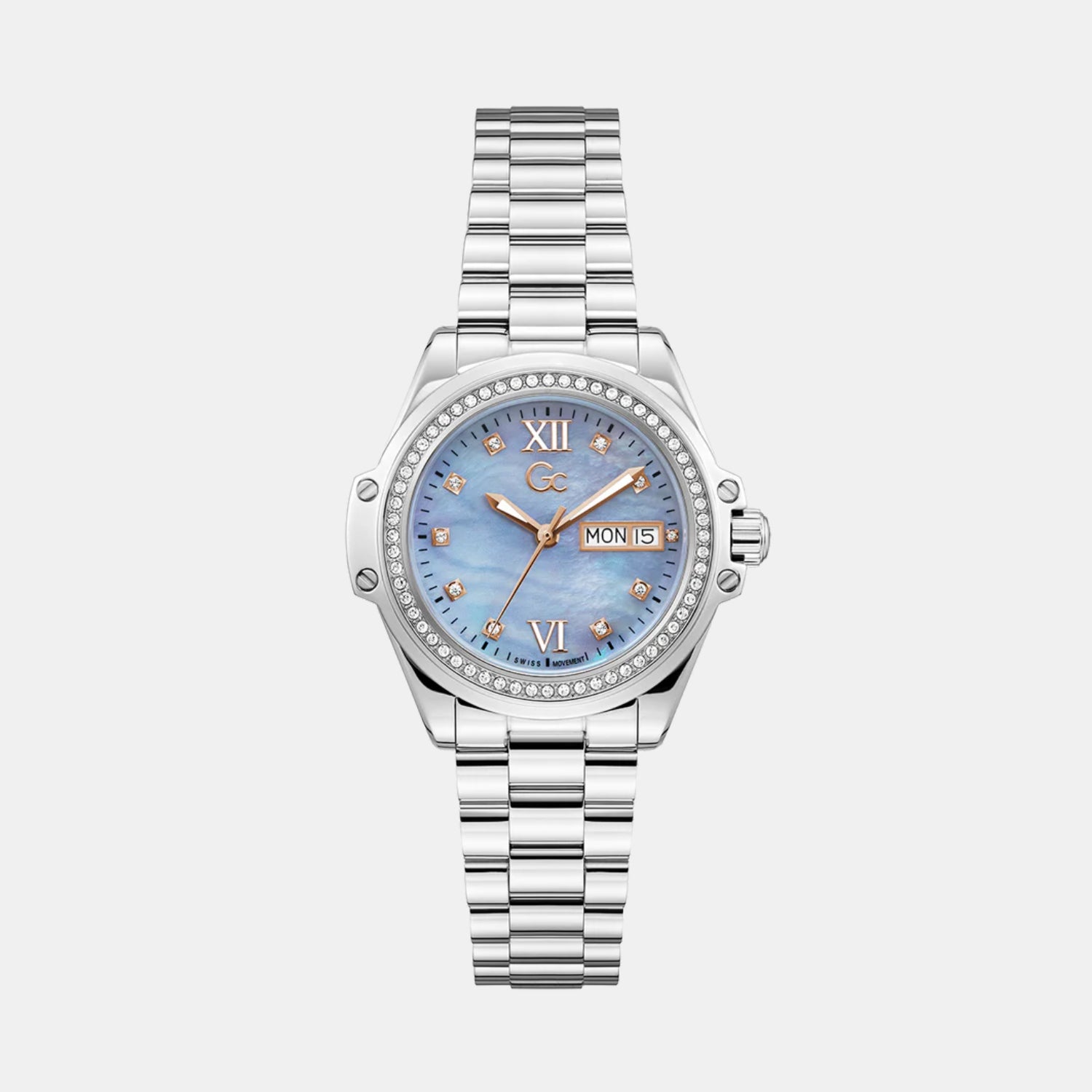 Bolt Women Quartz Blue Mother Of Pearl Dial Analog Stainless Steel Watch Z53003L7