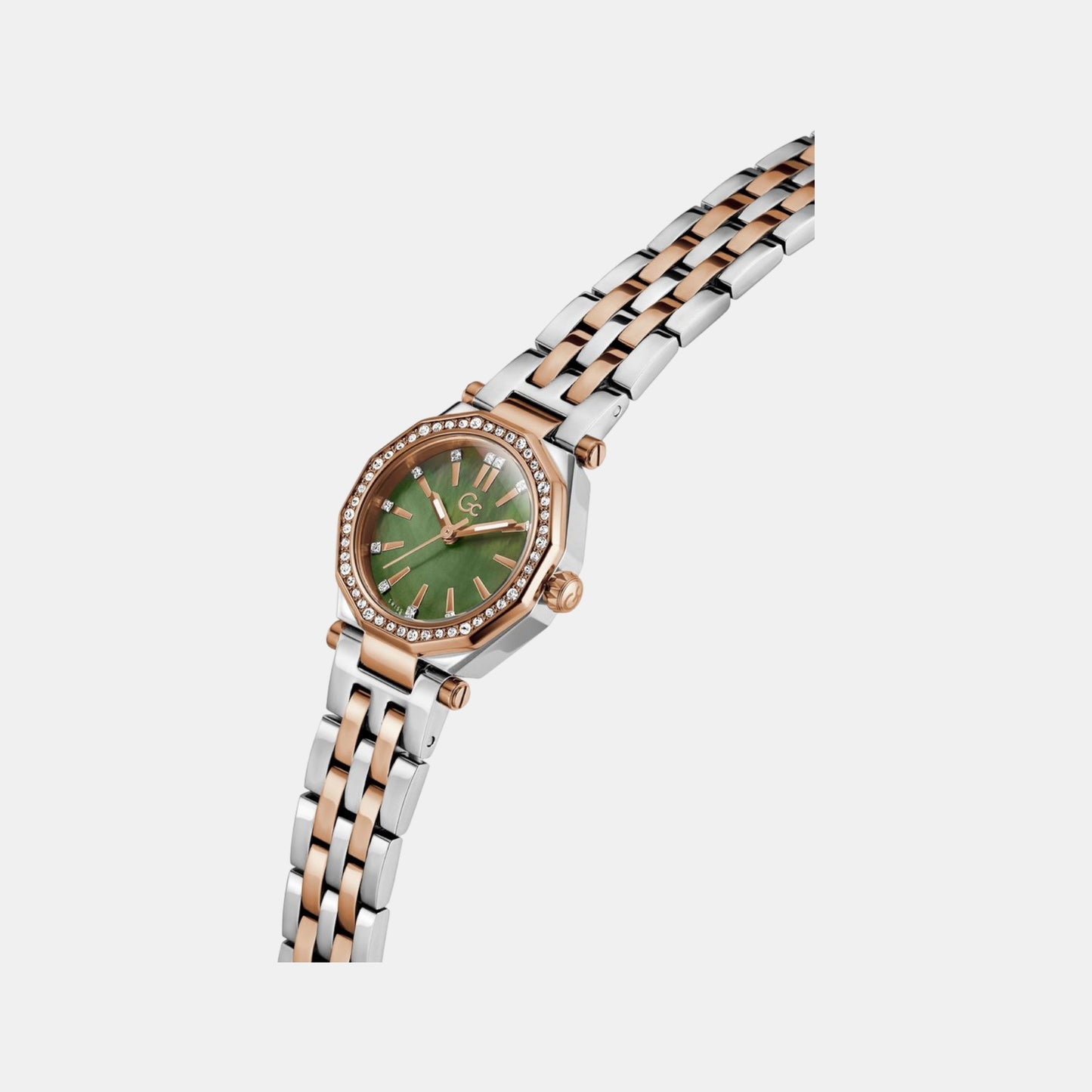 Dress Women Quartz Green Dial Analog Stainless Steel Watch Z54004L1