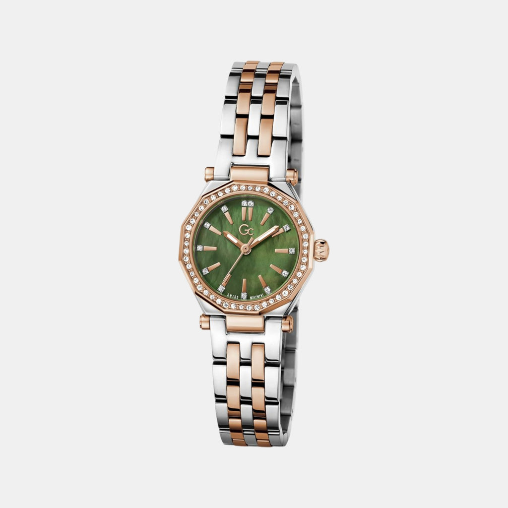 Dress Women Quartz Green Dial Analog Stainless Steel Watch Z54004L1