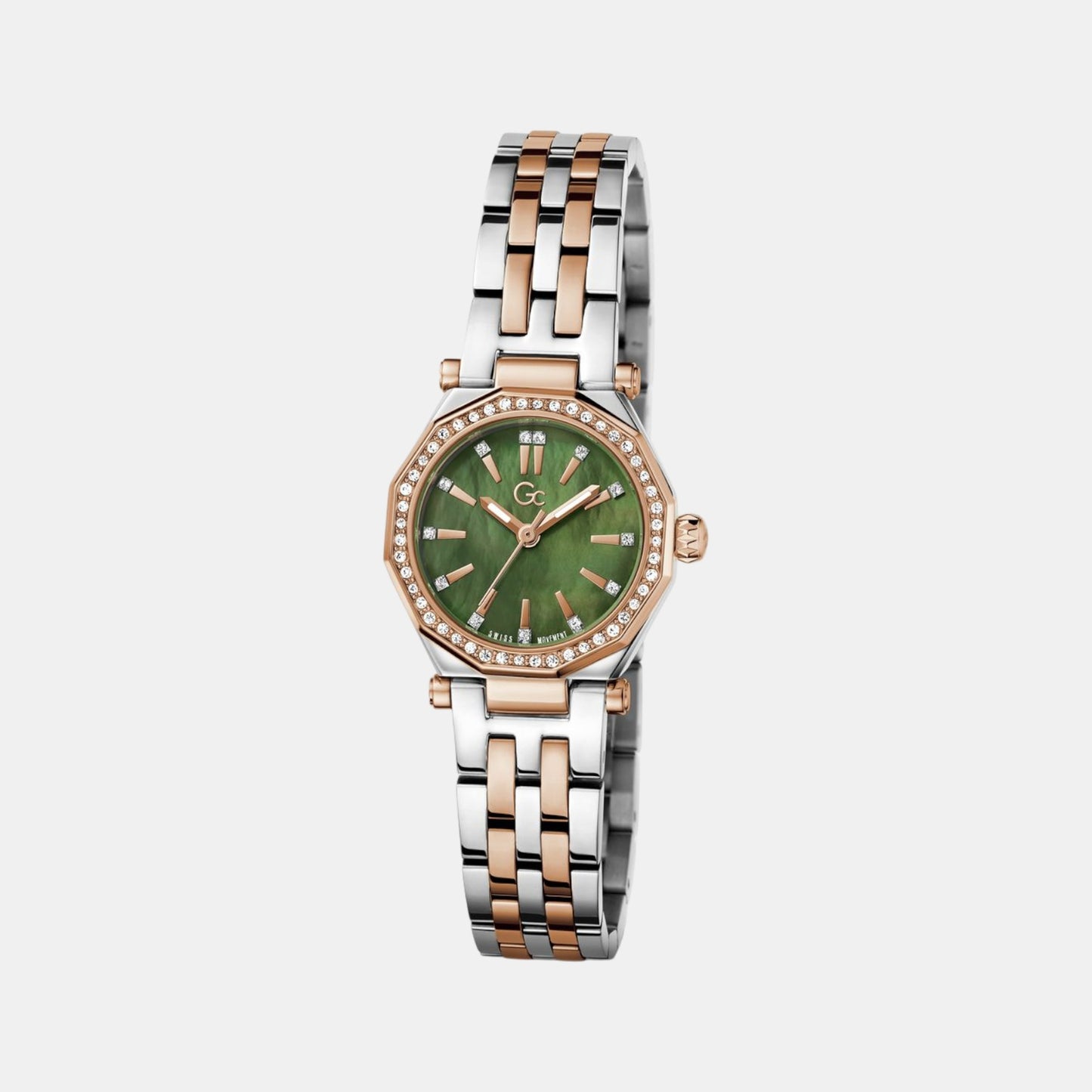 Dress Women Quartz Green Dial Analog Stainless Steel Watch Z54004L1