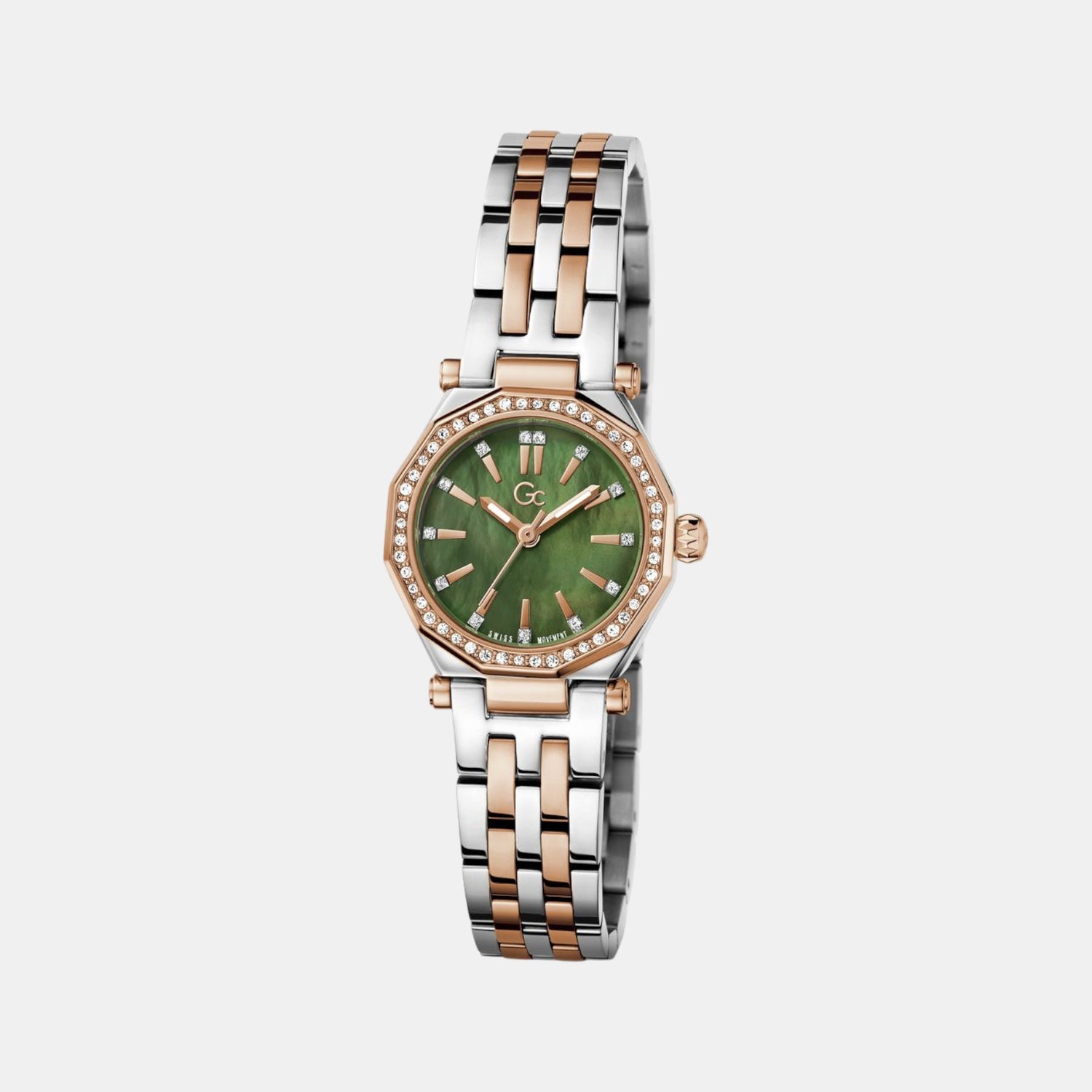 Dress Women Quartz Green Dial Analog Stainless Steel Watch Z54004L1