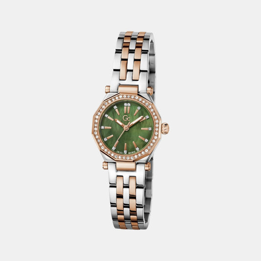 Dress Women Quartz Green Dial Analog Stainless Steel Watch Z54004L1