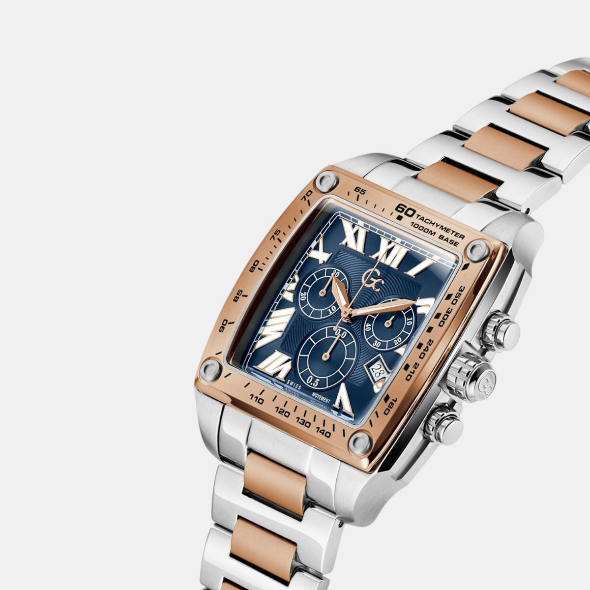 Retrofit Men Quartz Blue Dial Chronograph Stainless Steel Watch Z56004G7