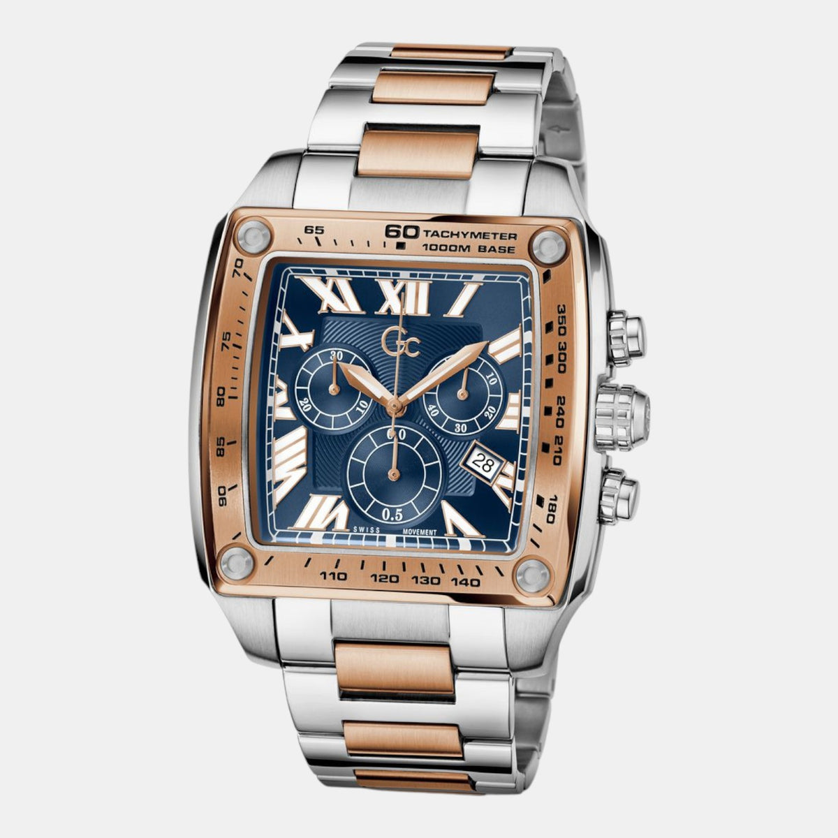 Retrofit Men Quartz Blue Dial Chronograph Stainless Steel Watch Z56004G7