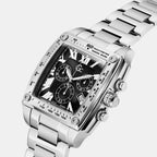Retrofit Men Quartz Black Dial Chronograph Stainless Steel Watch Z56005G2