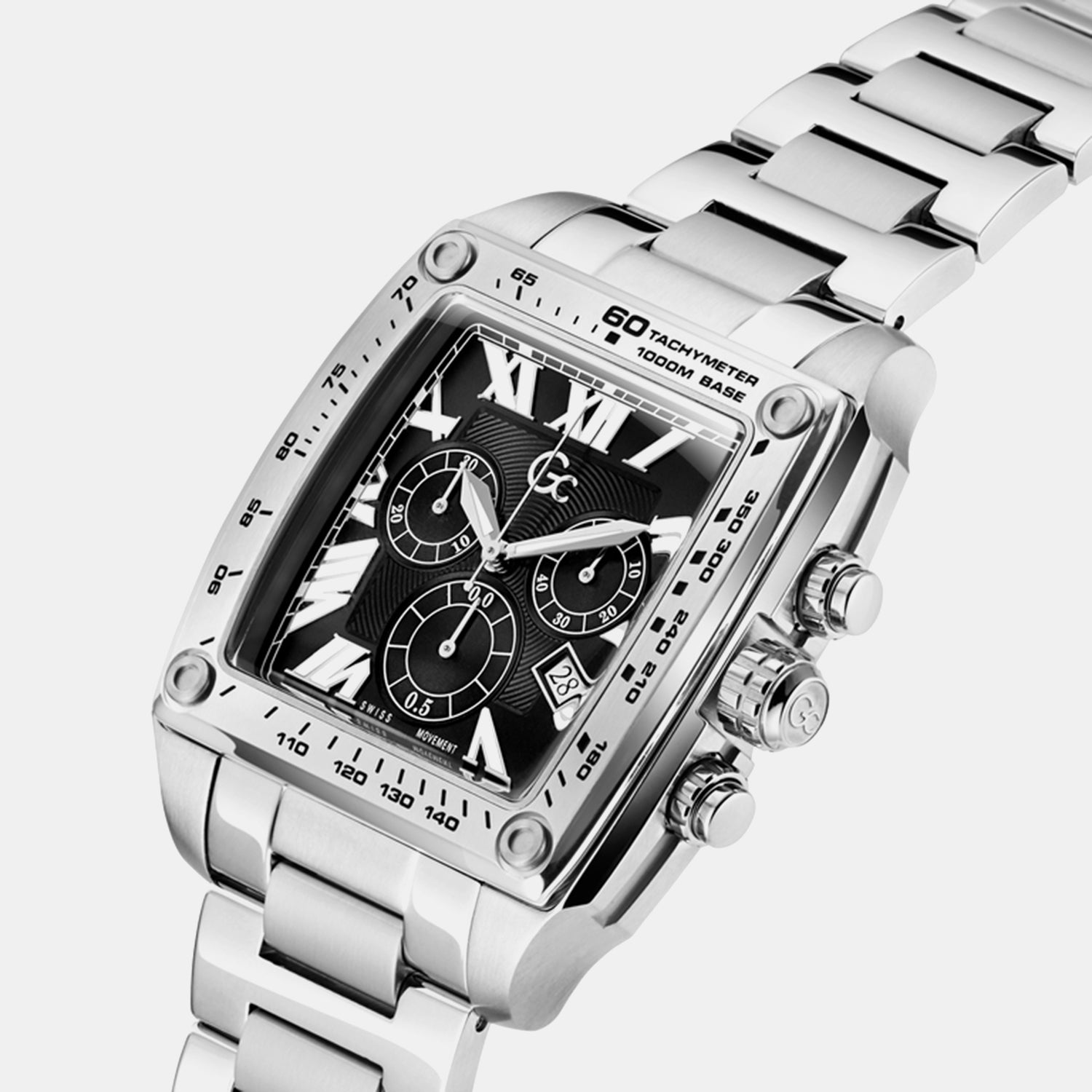 Retrofit Men Quartz Black Dial Chronograph Stainless Steel Watch Z56005G2