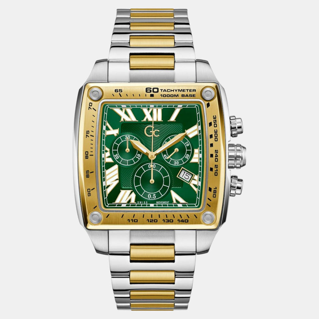 Retro Fit Men Quartz Green Dial Chronograph Stainless Steel Watch Z56006G9