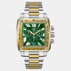 Retro Fit Men Quartz Green Dial Chronograph Stainless Steel Watch Z56006G9