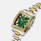 Retro Fit Men Quartz Green Dial Chronograph Stainless Steel Watch Z56006G9