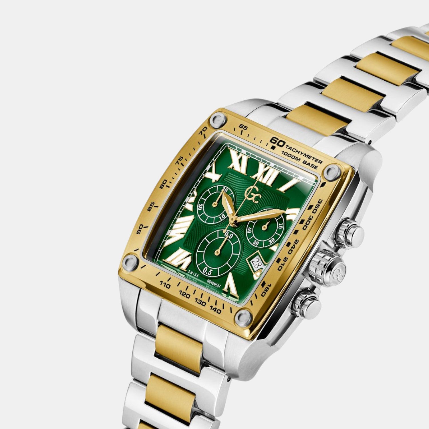 Retro Fit Men Quartz Green Dial Chronograph Stainless Steel Watch Z56006G9