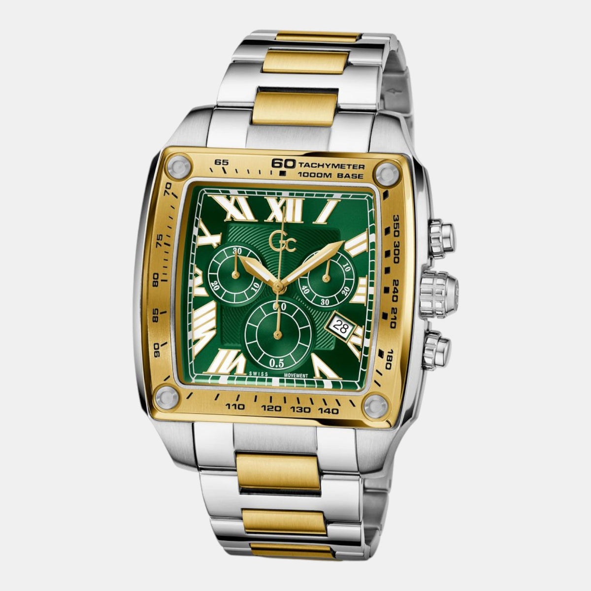 Retrofit Men Quartz Green Dial Chronograph Stainless Steel Watch Z56006G9